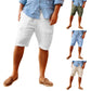 Men's Casual Vacation Beach Hawaiian Cotton Linen Multi-pocket Workwear Shorts