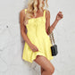 Summer Sleeveless Solid Color A-line Dress Lace-up Suspender Mini Skirt For Womens Clothing