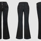 Stitching Washed Denim Stretch Slim Fit Bell-bottom Pants