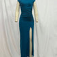 Solid Color Slim-fit Sheath Dress Temperament Split