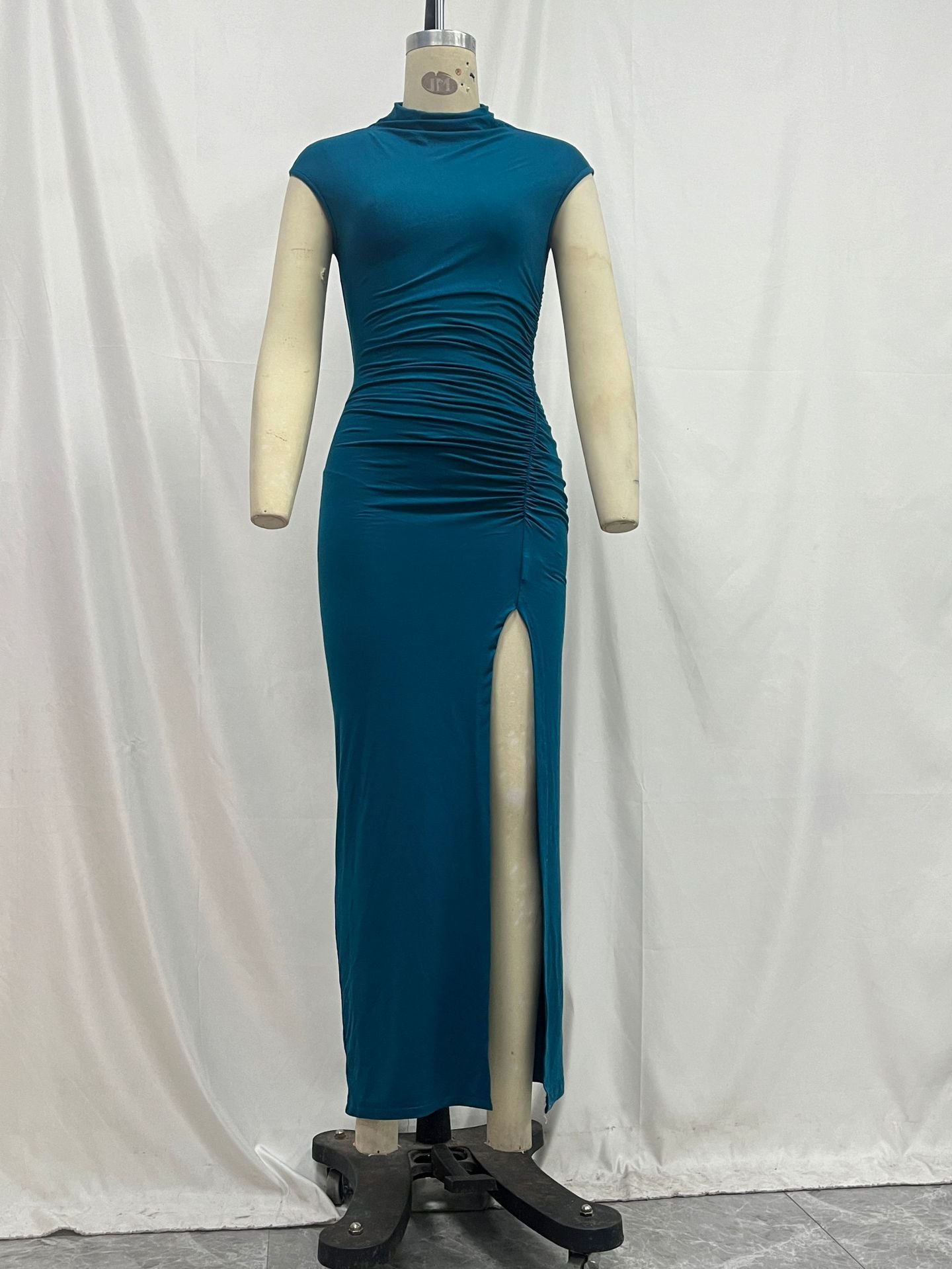 Solid Color Slim-fit Sheath Dress Temperament Split