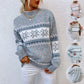 Half Turtleneck Snowflake Sweater Women