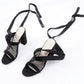 Women Sandals Bandage Flock Cross Strap Lace Up High Heels Sandal