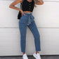 Women's Jeans Flowerbed High Waist Belted Jeans Women