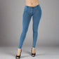 Love Hip Shaping Yoga Pants Mid-Waist Denim Pants Four-Way Stretch