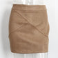 Ladies Leather Suede Pencil Skirt Bodycon Short Skirts Women