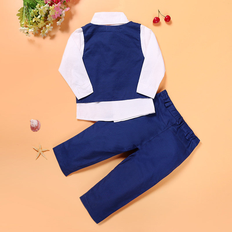 Boys 3 Pcs Vested Suit