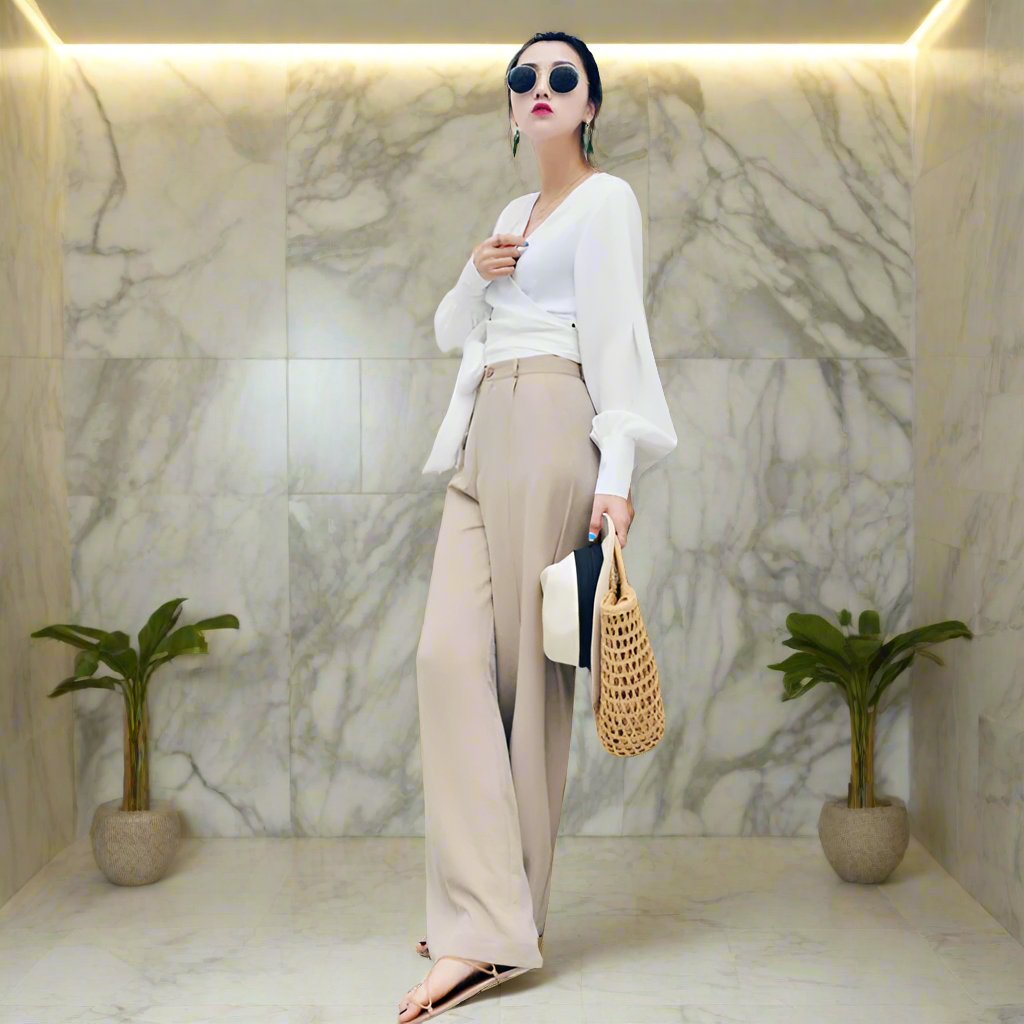 High Waist Wide Leg Pants Women's Summer New Casual Pants