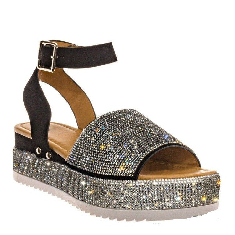 Rhinestone Sandals Summer Fashion Platform Shoes For Women