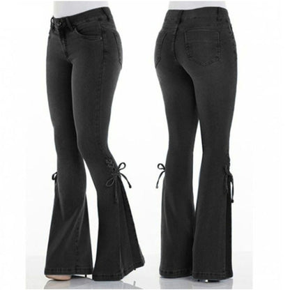 Wide-leg flared jeans