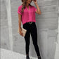 Women's Short-sleeved V-neck Shirt Summer Casual Solid Color Shirt Fashion Womens Clothing