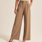 High Waist Straight Trousers With Pockets Wide Leg Casual Suit Pants For Women