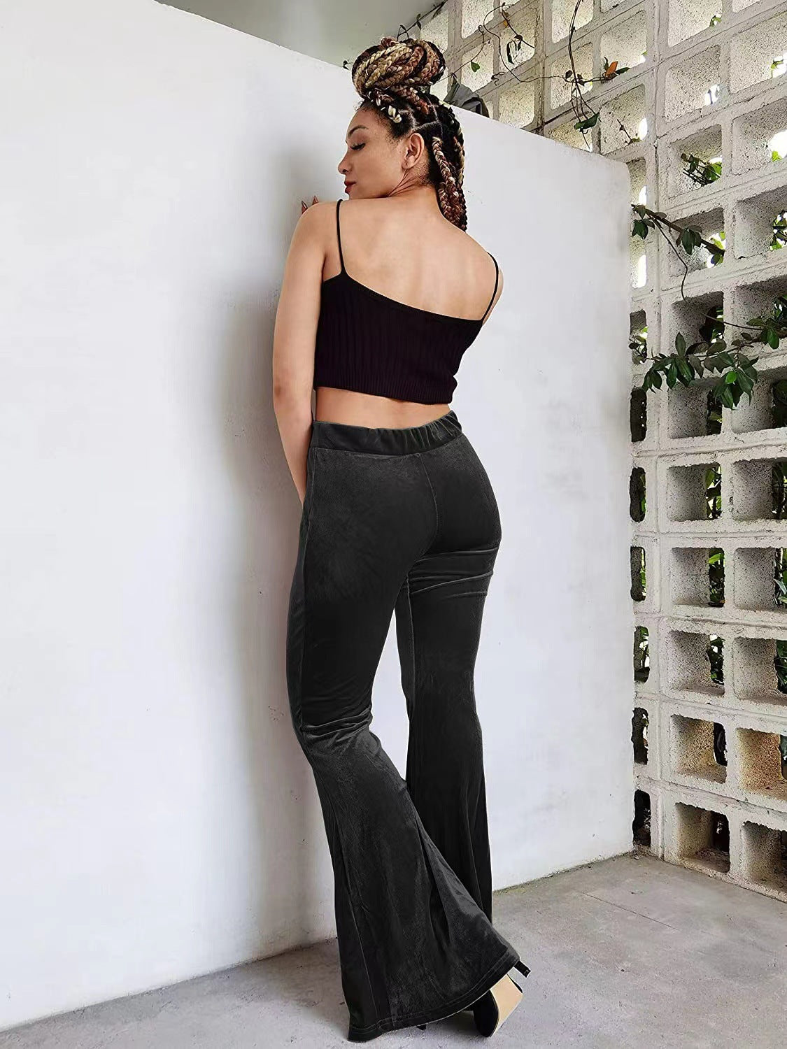 Velvet Bell-bottom Pants Casual Women