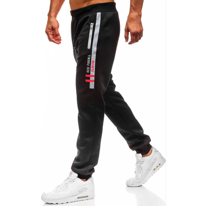 Men's Fashion Side Print Design Casual Pants