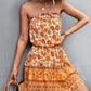 Women's Bohemian Floral Print Strapless Dress Summer Beach Dress