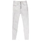 Versatile drawstring white jeans