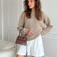 Sweater Round Neck Loose Solid Color Sweater