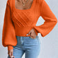 Solid Color Square Collar Sweaters Women's Clothing