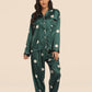 Women's Print Pajama Set Long Sleeve Tops And Pants Loungewear Sleepwear