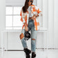 Women's Fashionable Color Plaid Shirt Brushed Woolen Coat