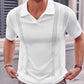 Men's V-Neck Knitted Polo Shirt