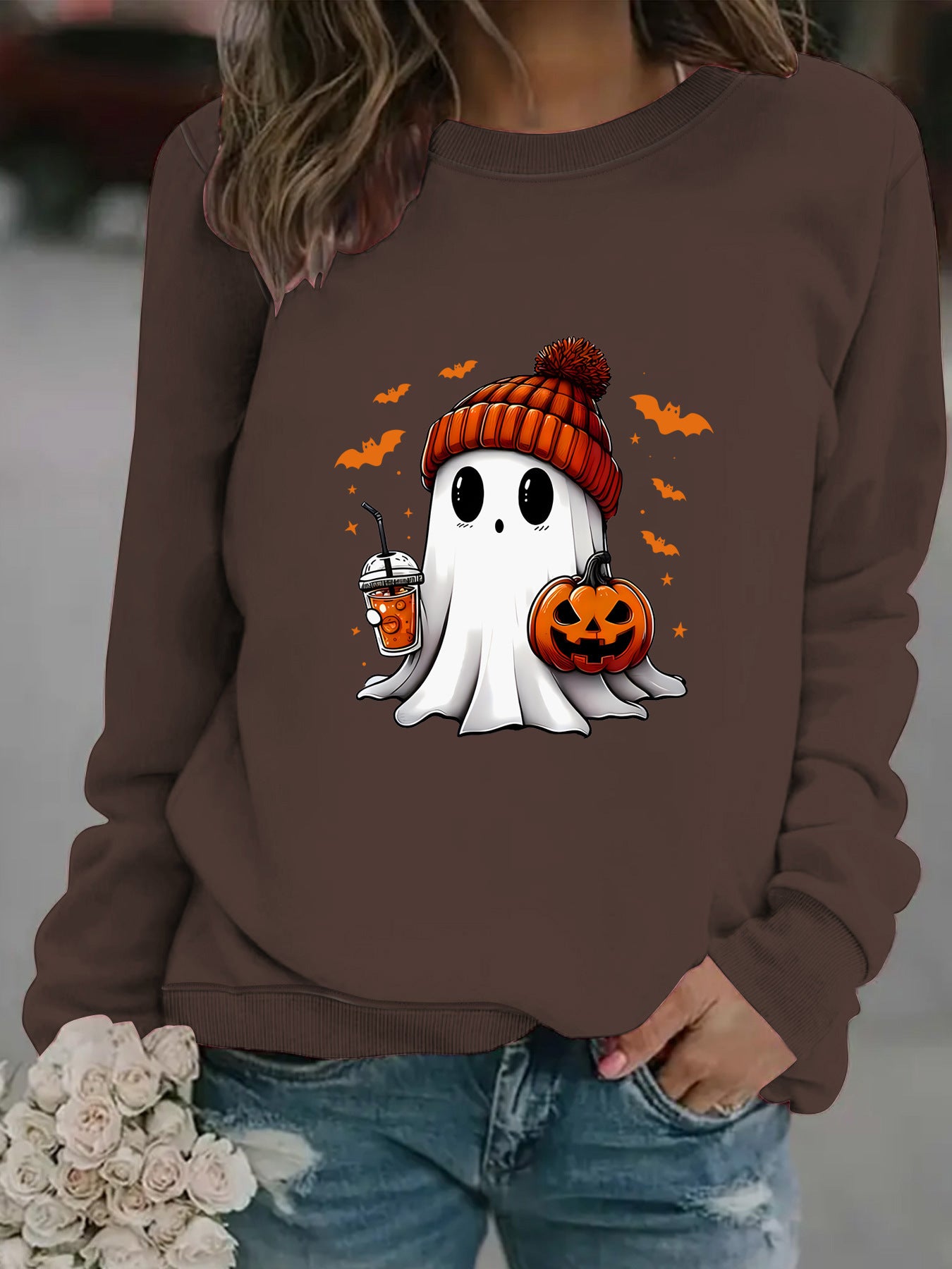 Women's Crewneck Halloween Pullover