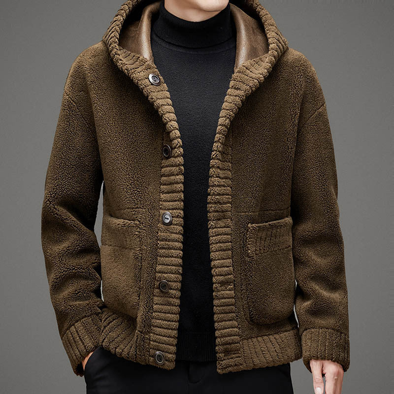 Cashmere Hooded Jacket with integrated Fur