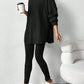 Autumn Solid Color Sunken Stripe Loose-fitting Hoodie Long Sleeve Suit