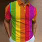 Men's 3D Rainbow Printing Summer Casual T-shirt Top