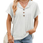 New Solid Color Hooded Button T-shirt Loose Hollow Design Short-sleeved Top For Womens Clothing