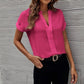 Women's Short-sleeved V-neck Shirt Summer Casual Solid Color Shirt Fashion Womens Clothing