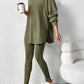 Autumn Solid Color Sunken Stripe Loose-fitting Hoodie Long Sleeve Suit