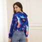 New Tie-dyed Printed Hooded Cropped Sweater For Women