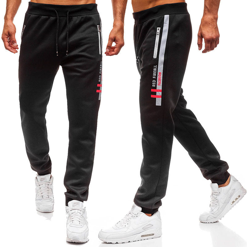 Men's Fashion Side Print Design Casual Pants