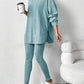 Autumn Solid Color Sunken Stripe Loose-fitting Hoodie Long Sleeve Suit