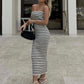 Slim Fit Hip Knitwear Long Dress