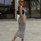 Slim Fit Hip Knitwear Long Dress