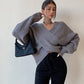 Loose Cross Sweater Women's Off-shoulder Sweater Top