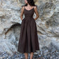 Pure Cotton V-neck Strap New Elegant Dress