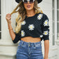 Women's Floral Print Knit Sweater