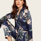 Women's Print Pajama Set Long Sleeve Tops And Pants Loungewear Sleepwear