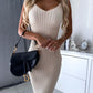 Women's Solid Stripe Long-sleeved 2pcs Suit. Top And Dress.  Autumn/Winter Slim Flitting Clothing