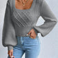 Solid Color Square Collar Sweaters Women's Clothing