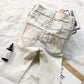 Versatile drawstring white jeans