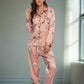 Women's Print Pajama Set Long Sleeve Tops And Pants Loungewear Sleepwear