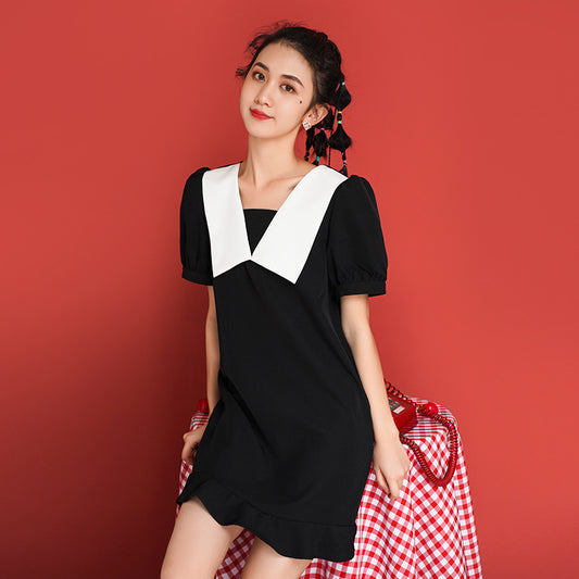 Improved Cheongsam Dresses Women Puff Sleeve Sweet Girls Elegant Harajuku Dresses