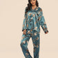 Women's Print Pajama Set Long Sleeve Tops And Pants Loungewear Sleepwear