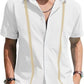 Men's Lapel Color Matching Short Sleeve Shirt