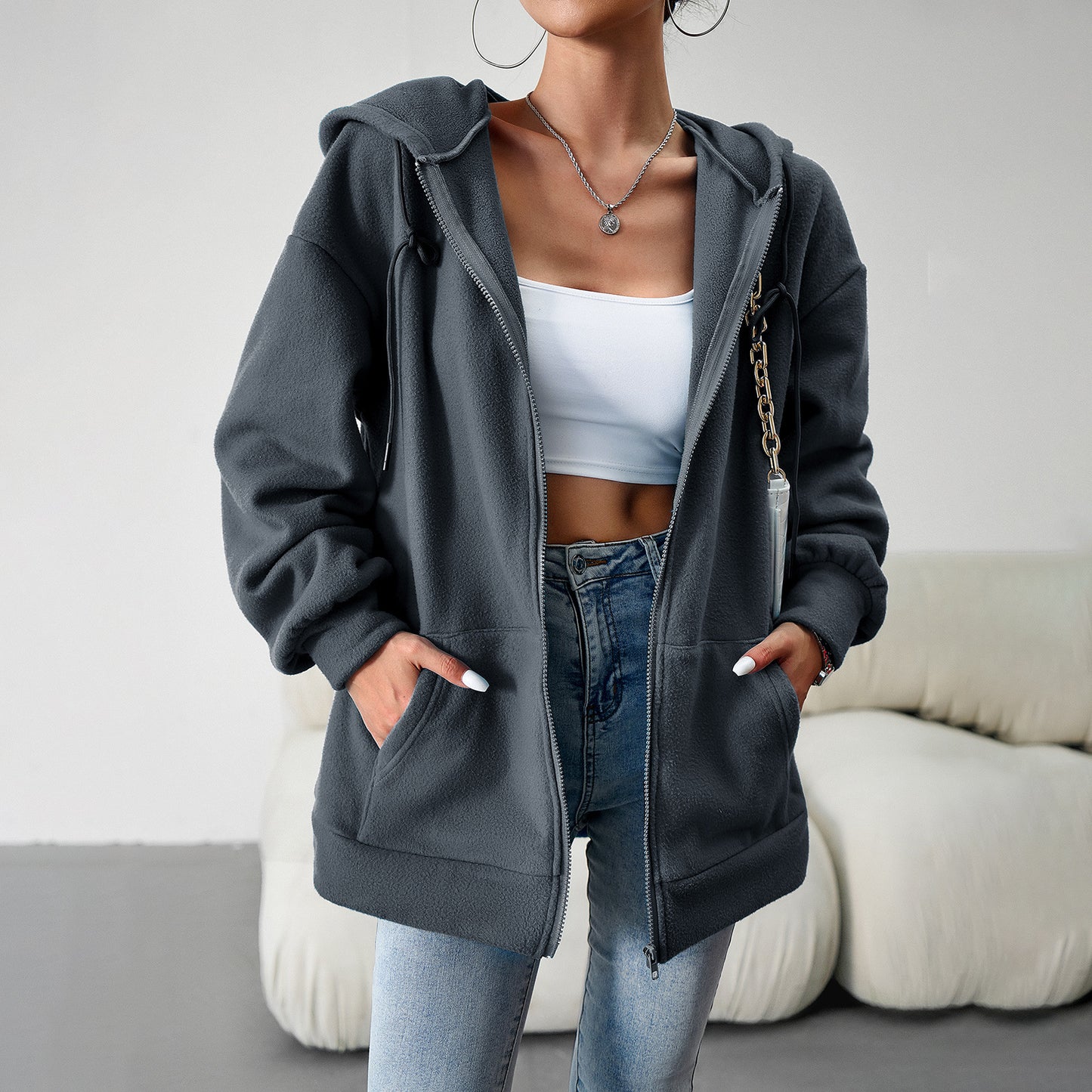 Casual  Hooded Cardigan