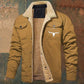 Men's Fleece-lined Cotton Casual Jacket Winter Lapel Single Breasted Warm Outerwear